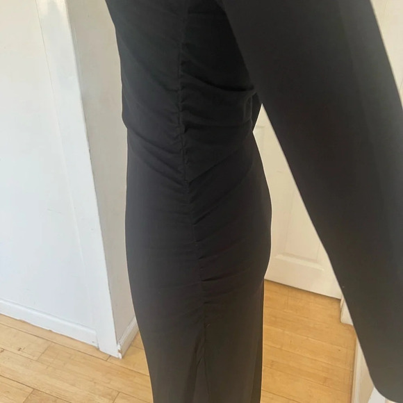 Maison Labiche Black Long Sleeve Viscose Stretchy Bodycon Maxi Dress Size S NWOT - Picture 10 of 12